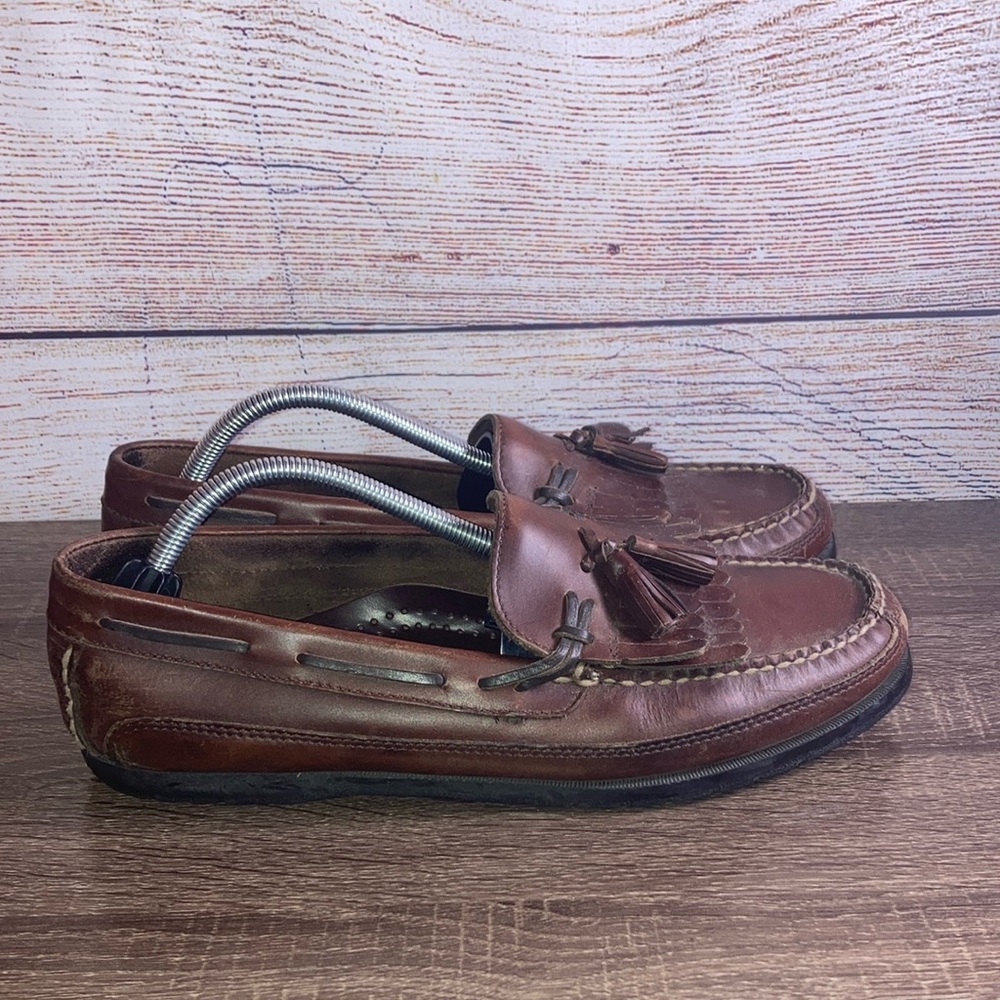 Vintage Mens SaddleBred Hector Brown Leather Loafers Size 11